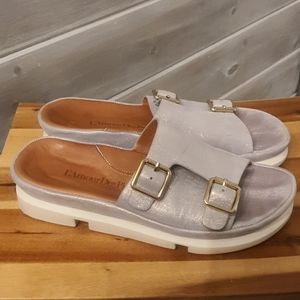 Silver sparkle slides